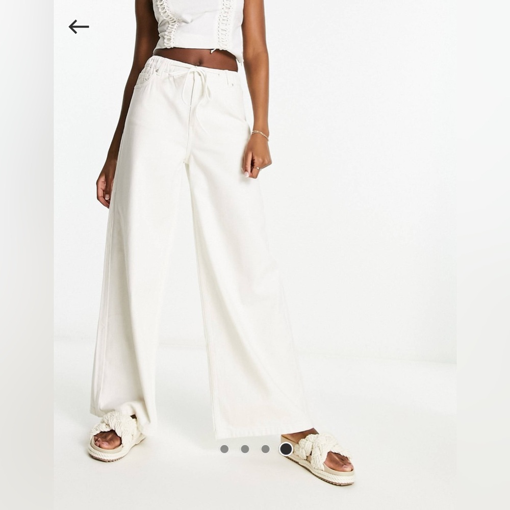 Women's White Wide-Leg Pants